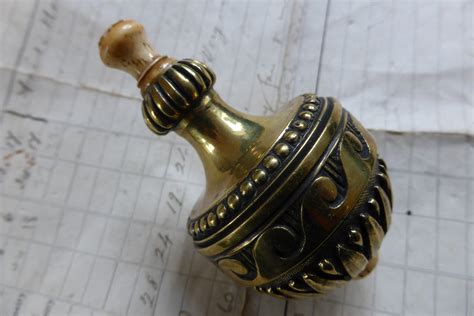 Ornate Antique Brass & Bone Electric Butler Bell Box 